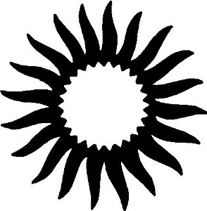 Sun, Vinyl cut decal