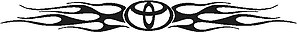 Toyota Logo with Flames, Windshield Banner