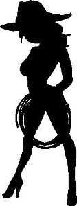 Cowgirl with a rope, Vinyl cut decal