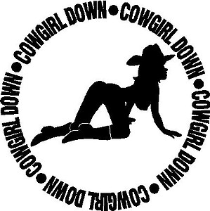 Cowgirl Down, Vinyl cut decal