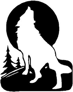 A Cowboy sitting under the moon with a horse, Vinyl cut decal