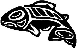 Tribal, Native, Salmon, Vinyl cut decal