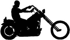 Biker Guy Riding a Motorcyle, Vinyl cut decal