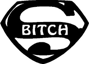 Super Bitch, Looks like Superman, Vinyl cut decal