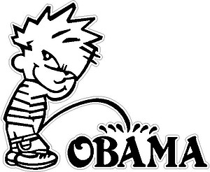 CALVIN PEEING ON OBAMA