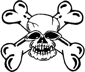 Skull and cross bones, Vinyl cut decal