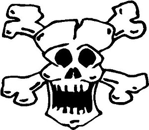 Skull and cross bones, Vinyl cut decal