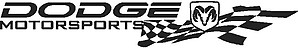 Dodge Motorsports Windshield Banner, with checker flags, Vinyl cut decal