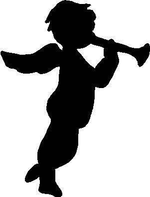 Angel blowing a horn, Vinyl cut decal