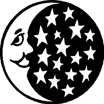 Moon and Stars, Vinyl cut decal