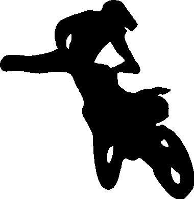 Dirt Bike and Rider fly through the air, Vinyl cut decal