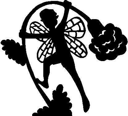 Fairy holding down a flower, Vinyl cut decal