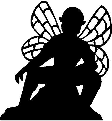 Fairy sitting, Vinyl cut decal