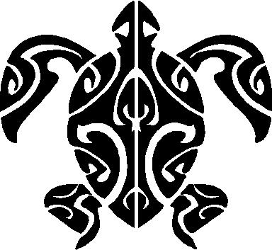 Tribal Turtle, Vinyl cut decal