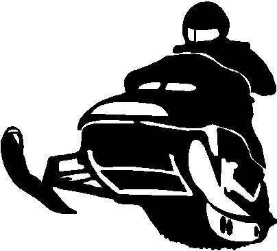 Snowmobile and Rider, Vinyl cut decal