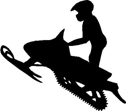Snowmobile and Rider, Vinyl cut decal