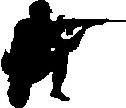 Soldier Shooting an M16, Vinyl; cut decaL