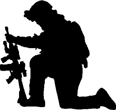 Soldier Kneeling, Vinyl Cut Decal