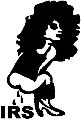 Girl peeing on the IRS, Vinyl decal Sticker