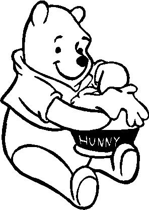 Winnie the Pooh eating hunny, Vinyl decal sticker