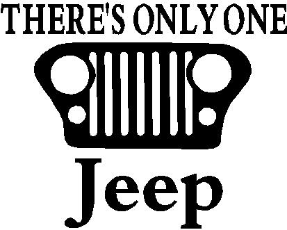 There's Only One Jeep, Vinyl cut decal
