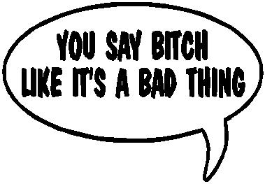 You say Bitch like it's a bad thing, Vinyl cut decal