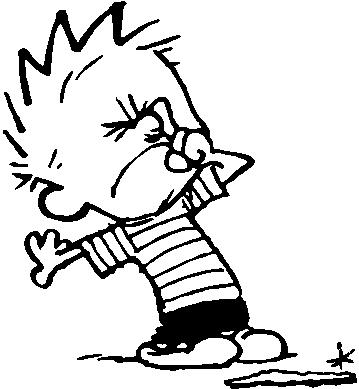 Calvin blowing hie nose, Vinyl cut decal