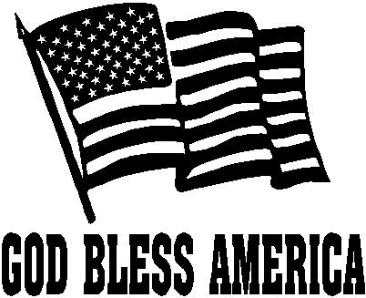 God Bless America, American Flag, Vinyl cut decal