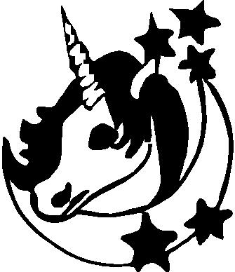 Unicorn, moon, stars, Vinyl decal sticker