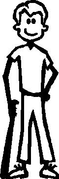 Boy, 5 inch Tall, Baseball, Stick people, vinyl decal sticker