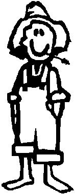 Guy, Hillbilly, 5.2 inch Tall, Stick people, vinyl decal sticker