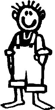 Guy, Hillbilly, 5 inch Tall, Stick people, vinyl decal sticker