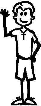 A Boy, 4.6 inch Tall, Religious Stick people, vinyl decal sticker
