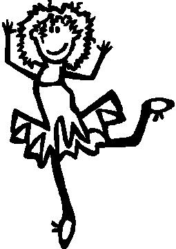 Girl, 5 inch Tall, Ballet Dancer, Stick people, vinyl decal sticker