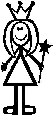 Girl, 5.3 inch Tall, Princess, Stick people, vinyl decal sticker