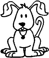 Dog, 3.2 inch Tall, stick people, vinyl decal sticker