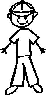 Boy, 4.5 inch Tall, stick people, vinyl decal sticker