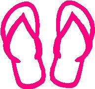 Woman Flip Flops, stick people, vinyl decal sticker