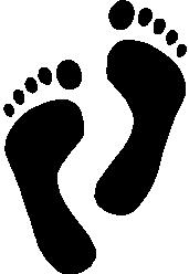 Mens Foot Prints, stick people, vinyl decal sticker