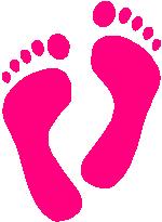 Womans Foot Prints, stick people, vinyl decal sticker