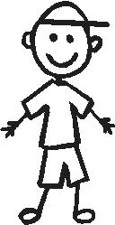 Boy, 3.4 inch Tall, stick people, vinyl decal sticker