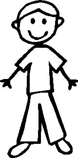 Boy, 4.5 inch Tall, stick people, vinyl decal sticker