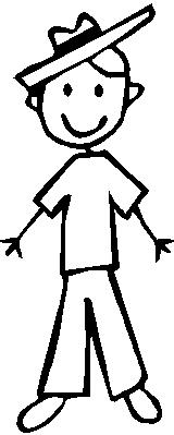 Boy, 5.4 inch Tall, stick people, vinyl decal sticker