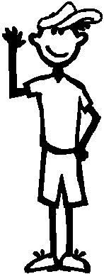 Guy, 5.3 inch Tall, Golf hat, Stick people, vinyl decal sticker