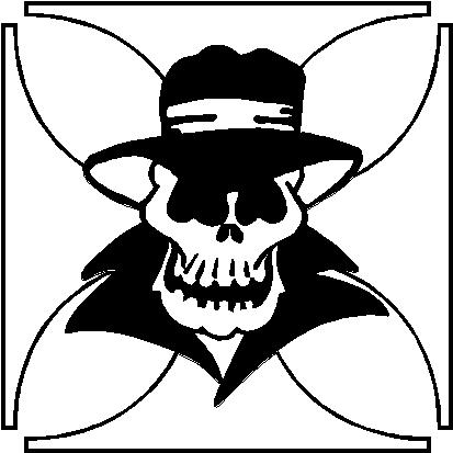 Gangster Skull, With hat on, Vinyl cut decal