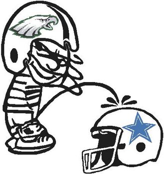 Eagles Calvin peeing on the Coboys, Part full color,Vinyl cut decal