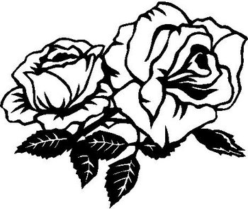 Rose, Two roses, Vinyl cut decal