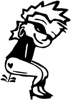 Calvin Girl peeing, Vinyl cut decal