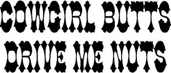 Cowgirl Butts Drive Me Nuts, Vinyl cut decal