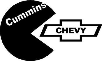Cummins, Eatting a Chevy logo, Vinyl decal sticker 